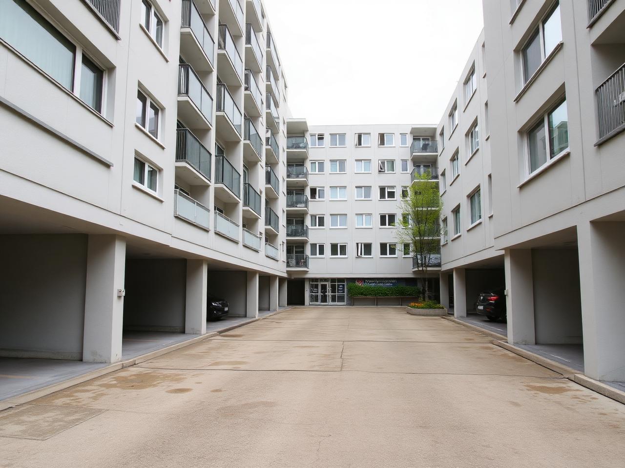 Fastighet med garage och parkeringsytor som sköts av Garageverket